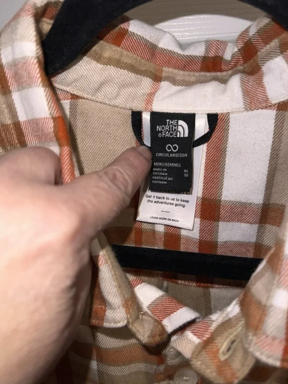 THE NORTH FACE Mens Size Plaid Flannel  Button Shirt Long Sleeve Cotton Sz XL